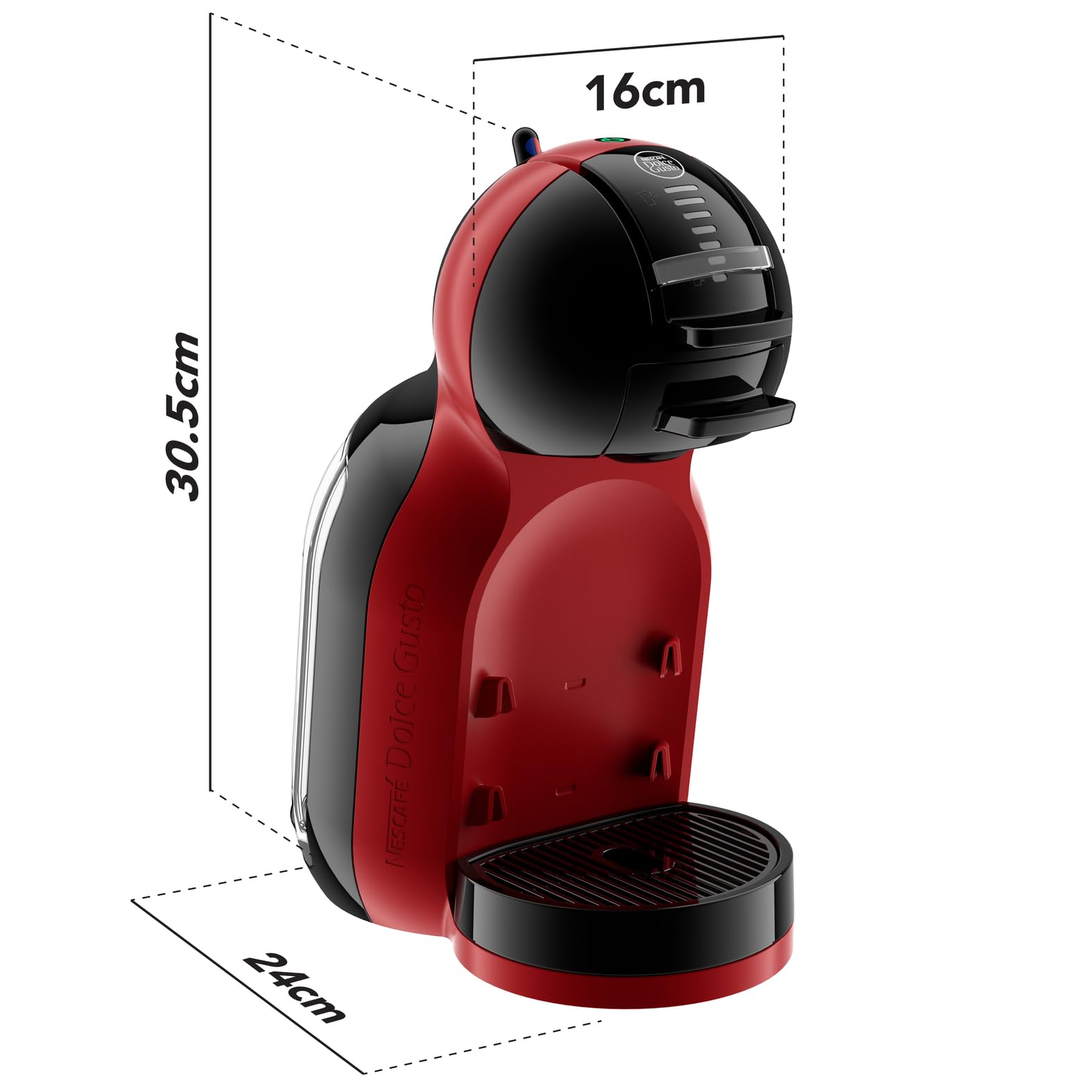 Mini Me KP123H – Automatische Kapselmaschine, 15 Bar, Cherry Red / Schwarz