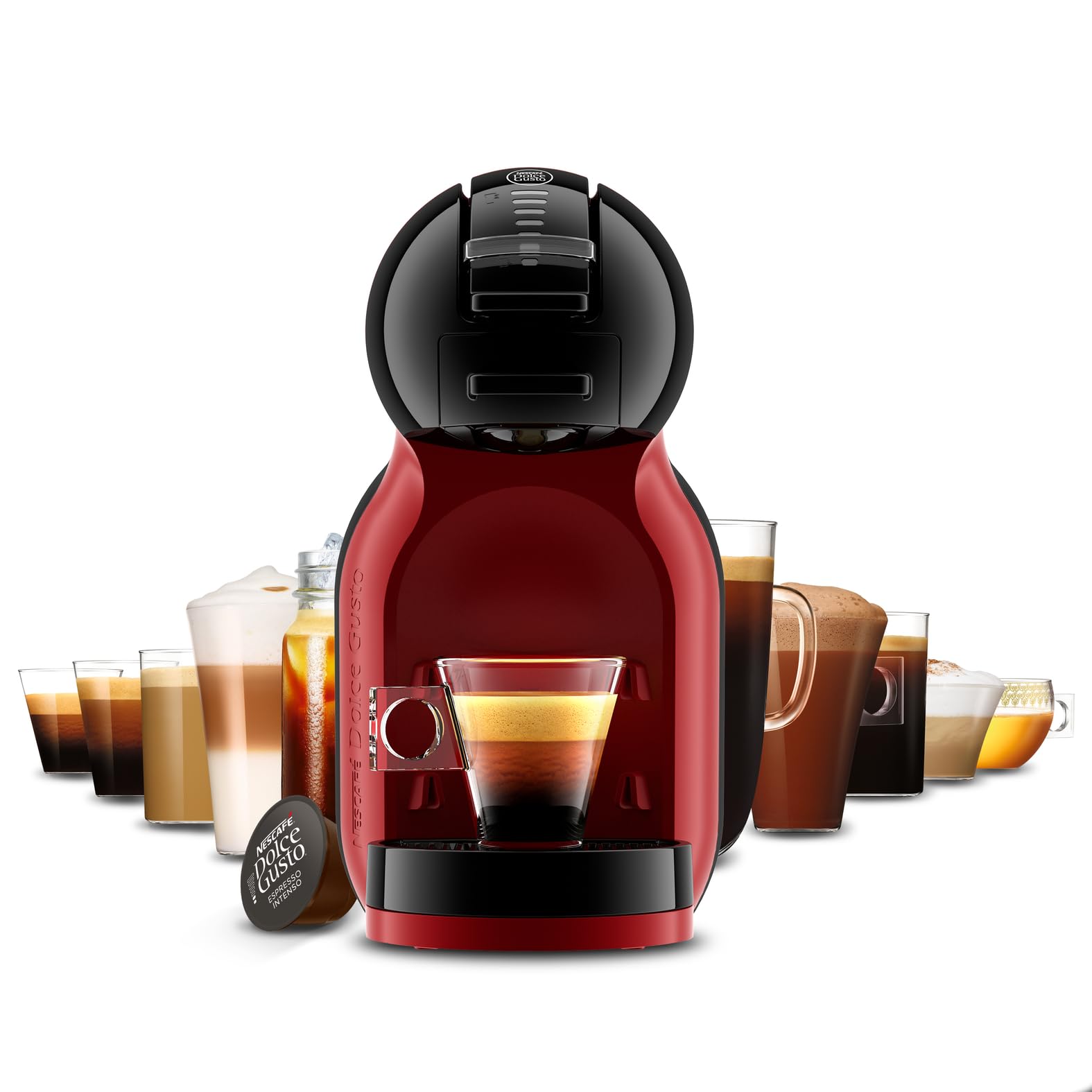 Mini Me KP123H – Automatische Kapselmaschine, 15 Bar, Cherry Red / Schwarz