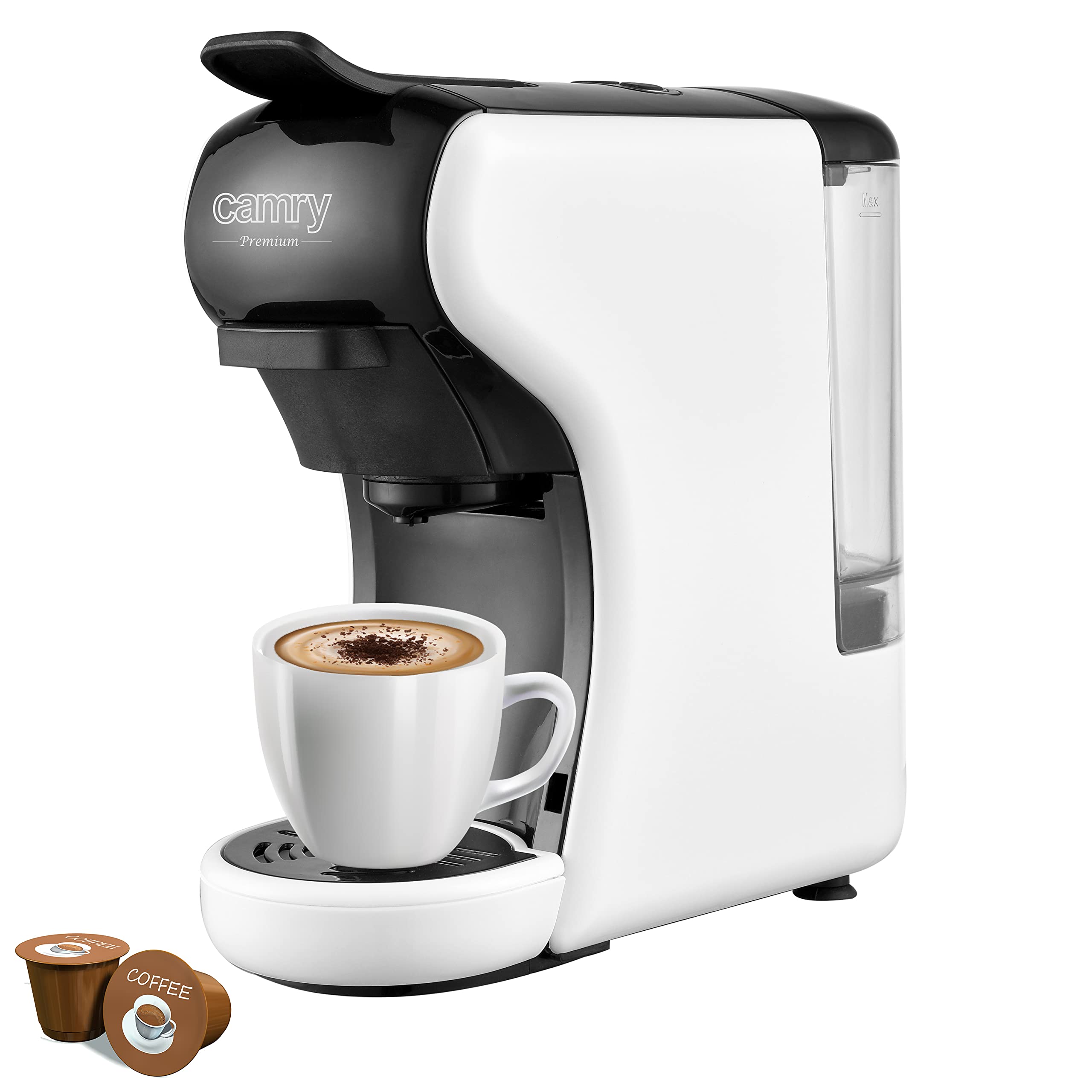 CR 4414 Multi-Kapsel-Kaffeemaschine 5-in-1 – 19 Bar, 9 Kaffeeoptionen, Weiss
