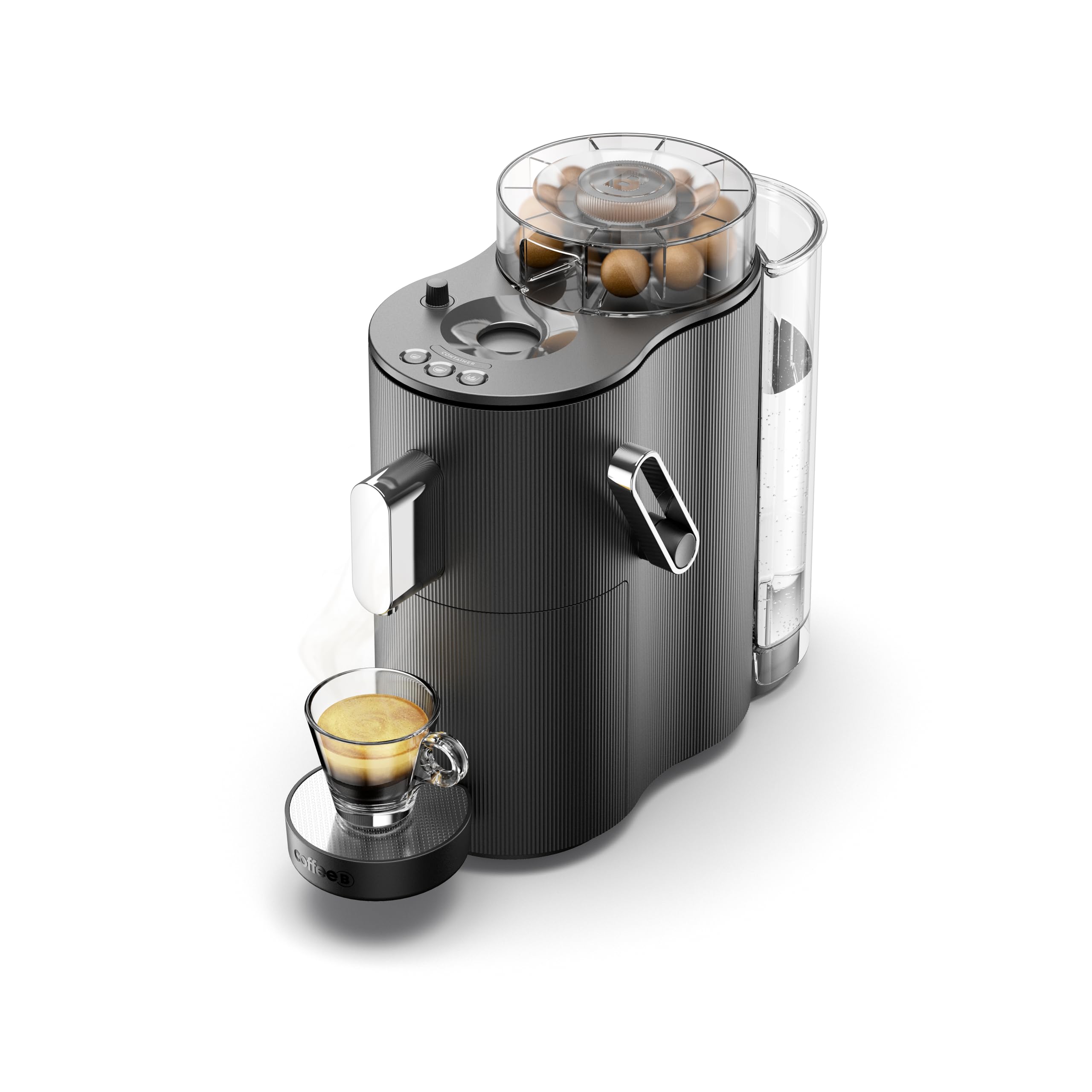 Globe Kaffeemaschine – Innovatives System für Coffee Balls, 19 Bar, Nachhaltig & Leise, Schwarz