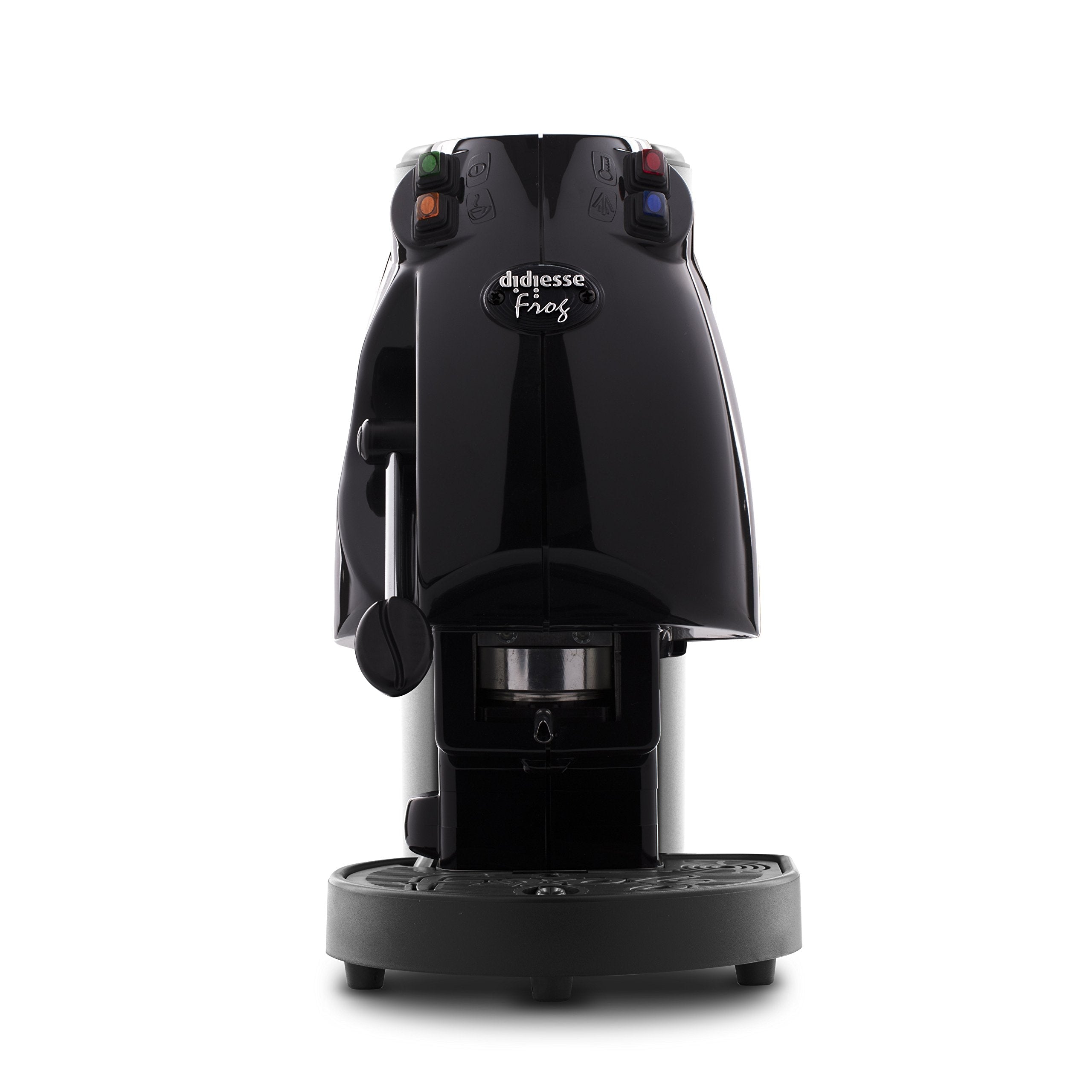 Frog Revolution Kaffeemaschine für Waffeln mit einem Durchmesser von 38/44 mm, 650 W, 1 Tasse, Schwarz glänzend